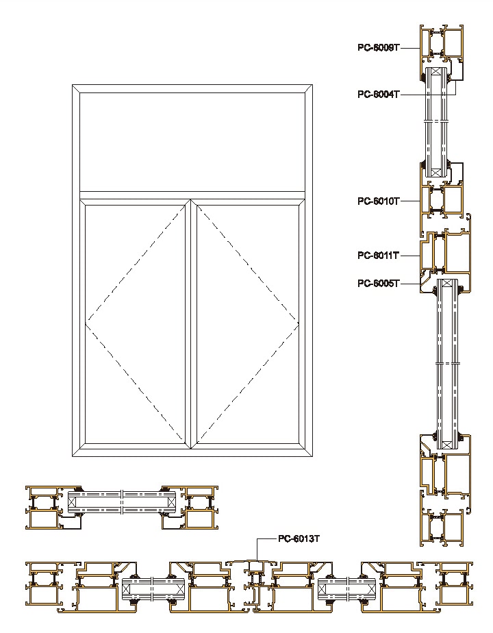 60-1 Structural Structural Drawing of Insulating Exterior Side-hung Door