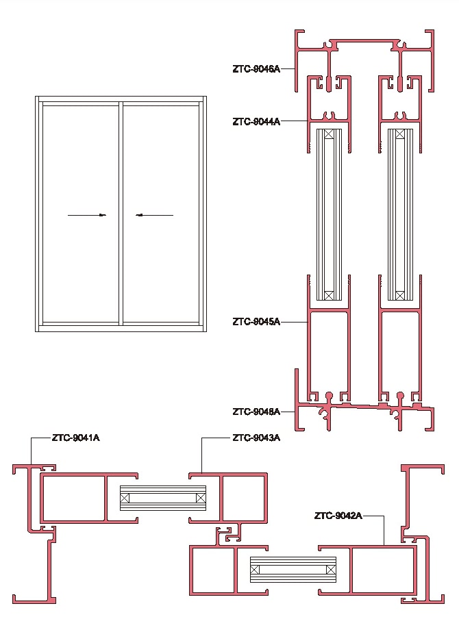90 Structural Drawing of Sliding Window
