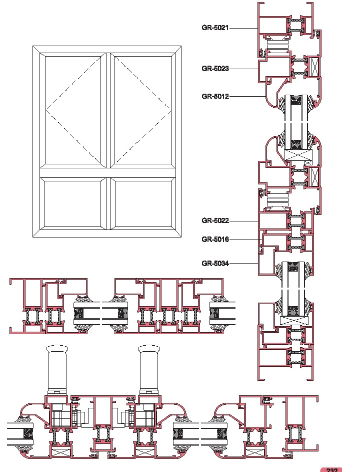 GRS0 Structural Drawing of Insulating Exterior Side-hung Window