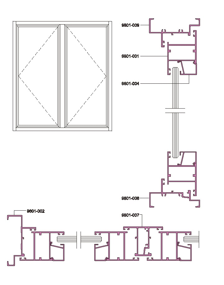70 Structural Drawing of Side-hung Window