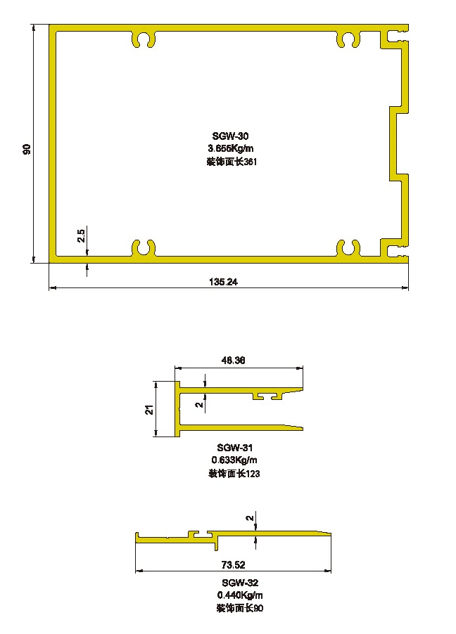 135 Drawing of Hidden Frame Unitized Curtain Wall Profile