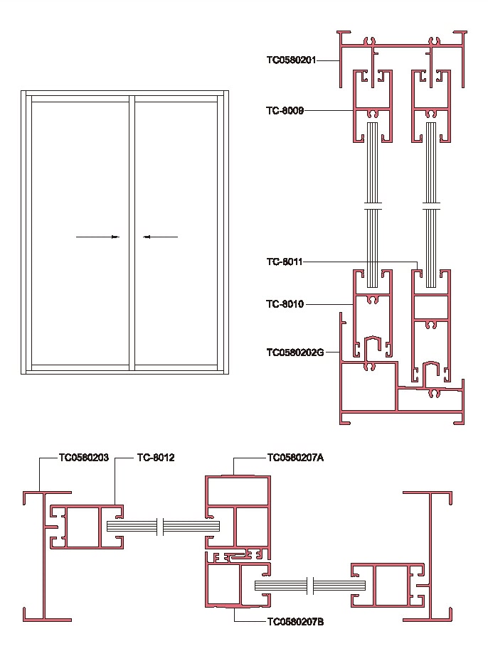 802 Structural Drawing of Sliding Window