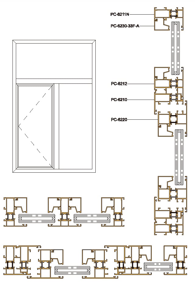 63-1 Structural Drawing of Insulating Exterior Side-hung Window