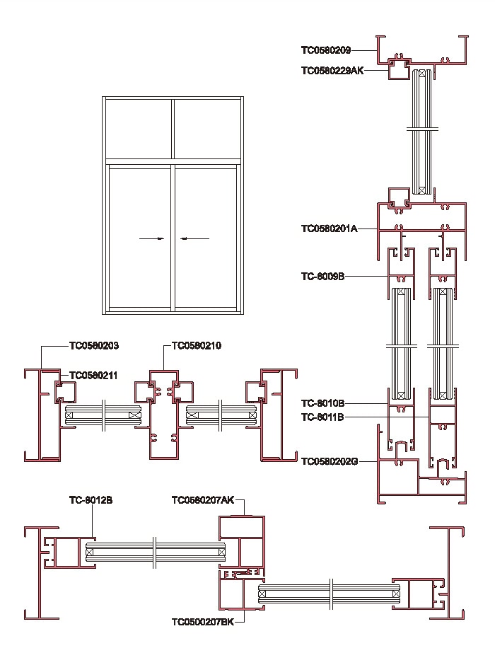 802 Structural Drawing of Sliding Window