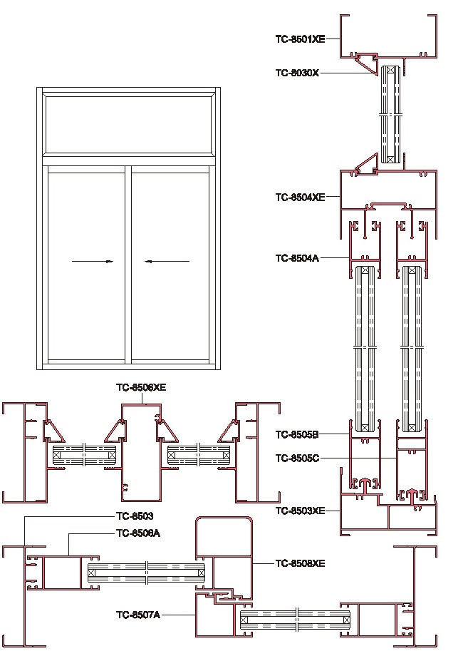 858 Structural Drawing of Sliding Window