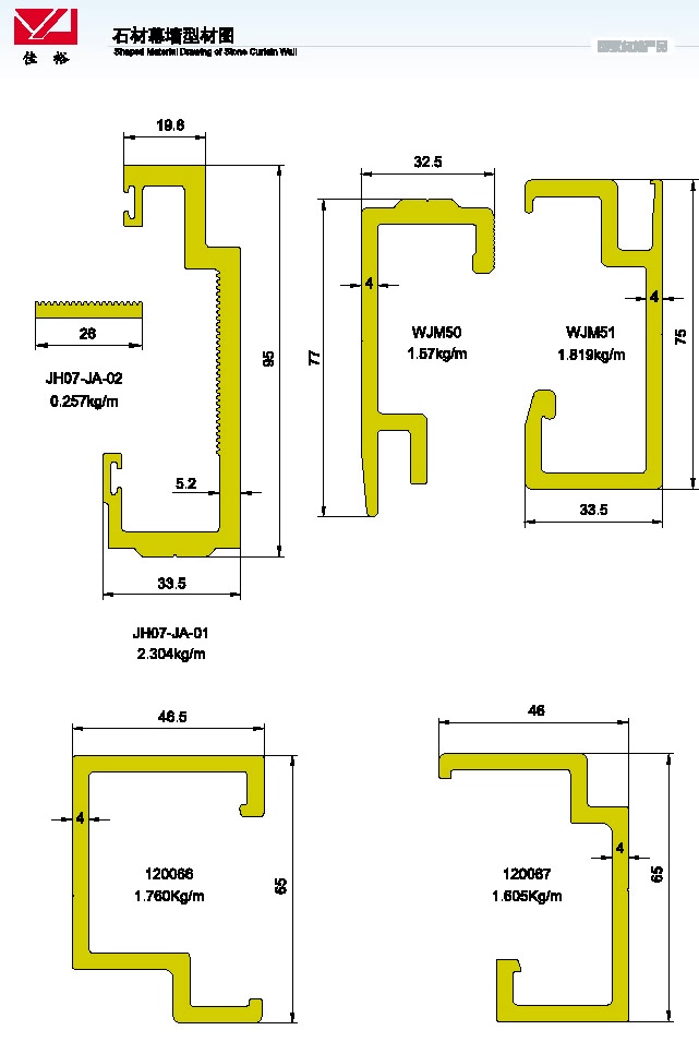 Structural Drawing of Stone Curtain Wall