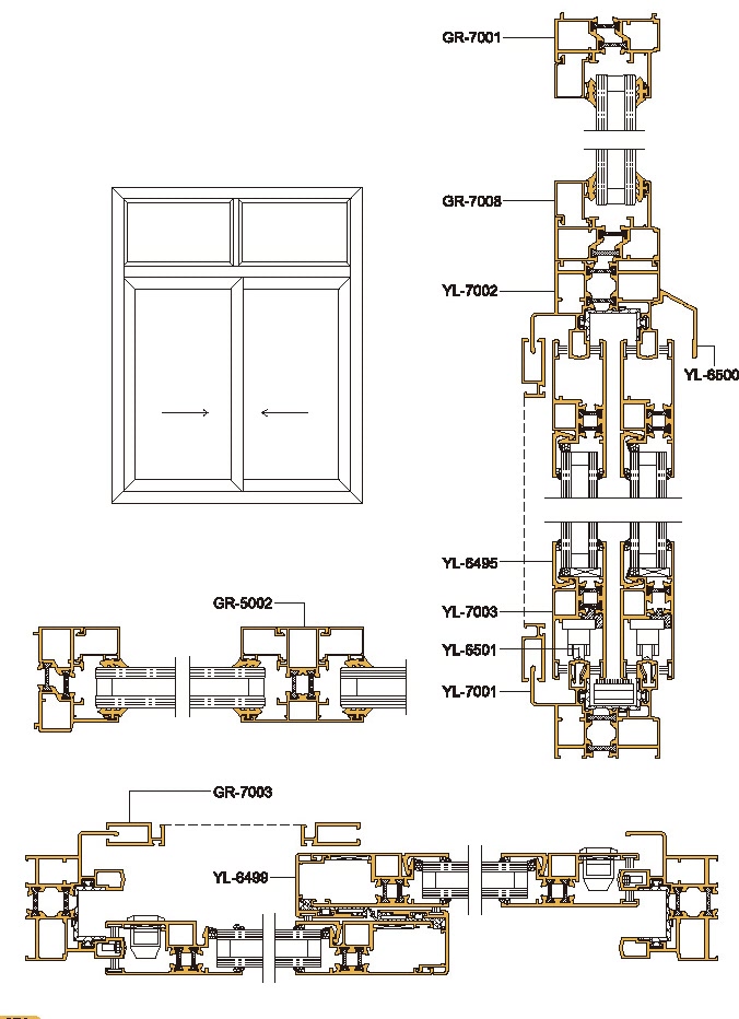 70-1 Structural Drawing of Insulating Sliding Window