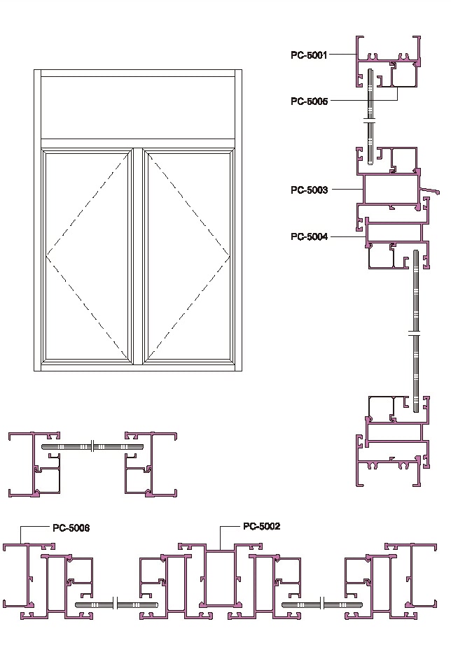 50-1 Structural Drawing of Side-hung Window