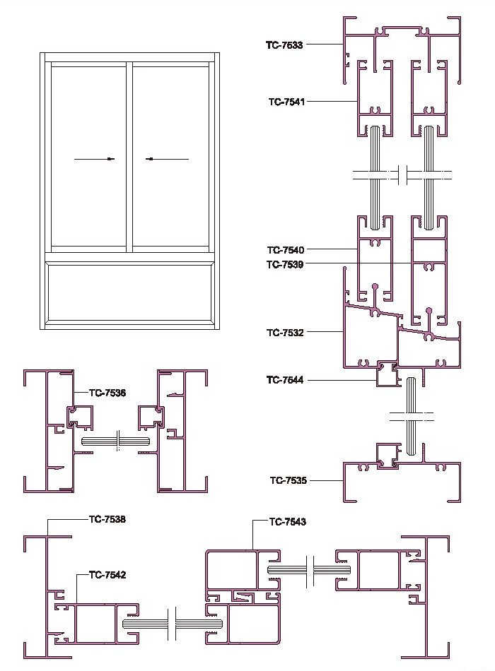 80 Structural Drawing of Side-hung Window