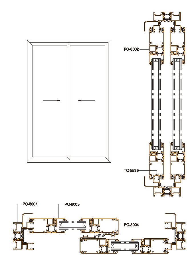 70-3 Table of Insulating Sliding Window / Door Profile