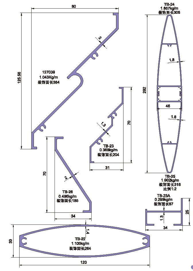 Drawing of Shutter Gusset Plate Profile