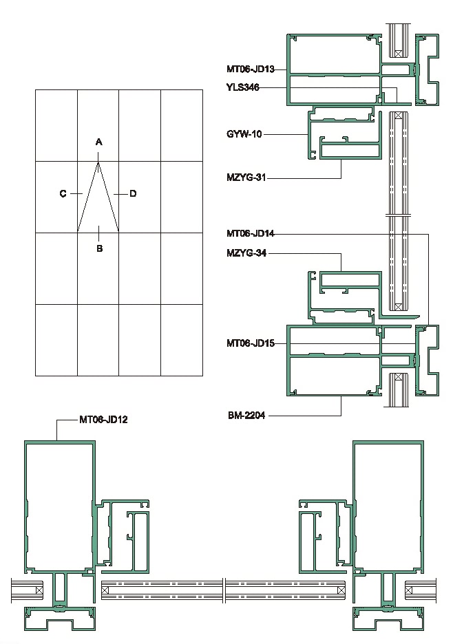 140 Structural Drawing of Exposed Frame Curtain Wall