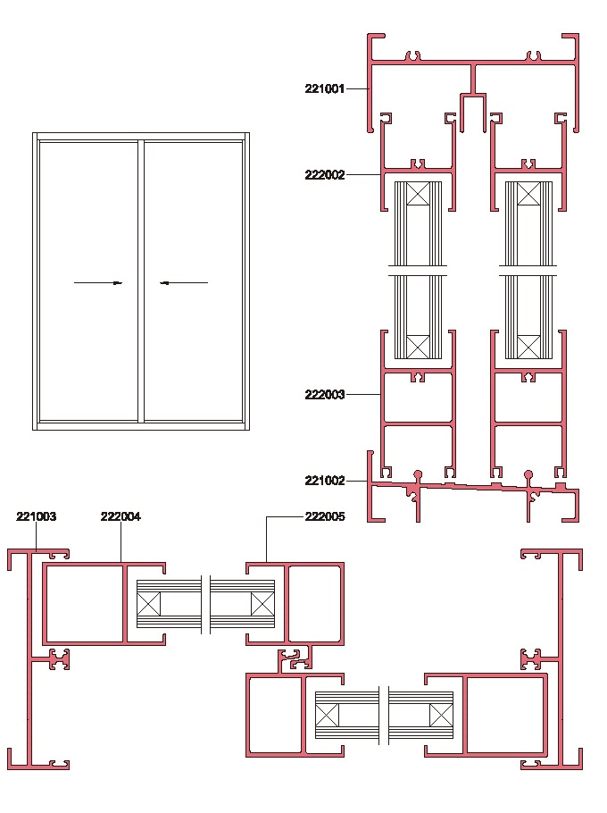 110 Structural Drawing of Single Track Sliding Door