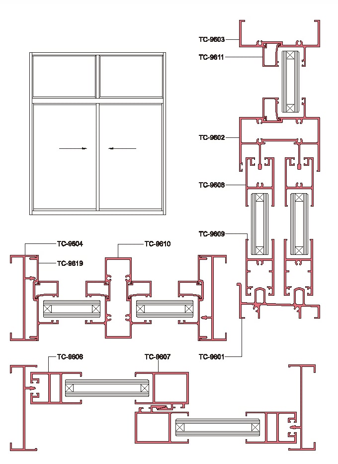 90 Structural Drawing of Sliding Window