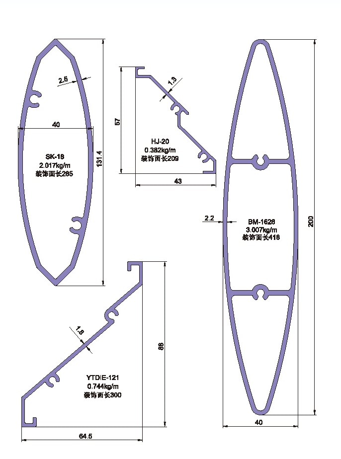 Drawing of Shutter Gusset Plate Profile