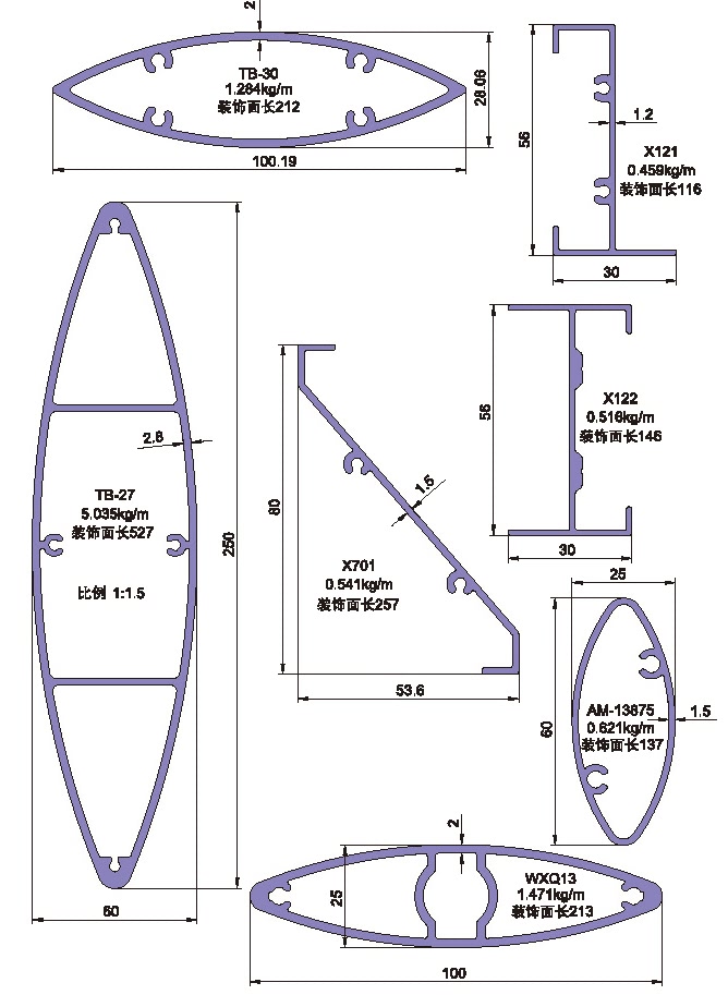 Drawing of Shutter Gusset Plate Profile