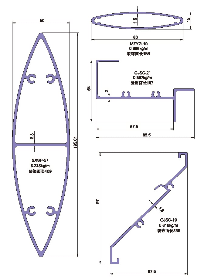 Drawing of Shutter Gusset Plate Profile