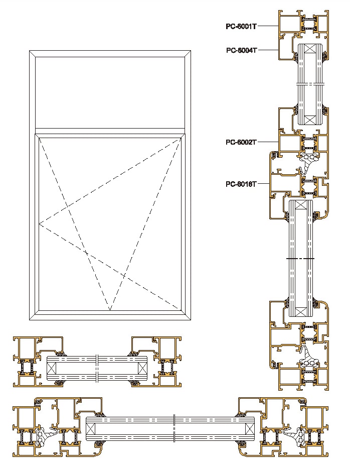60-1 Structural Structural Drawing of Insulating Inward Opening Inside Window