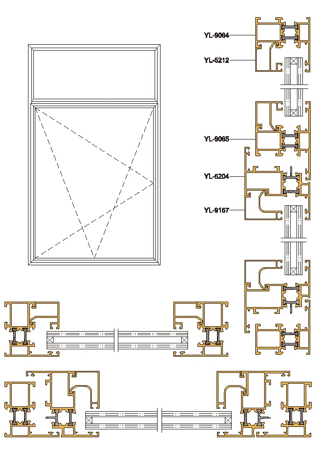 80-2 Structural Drawing of Insulating Inward Opening Inside Window