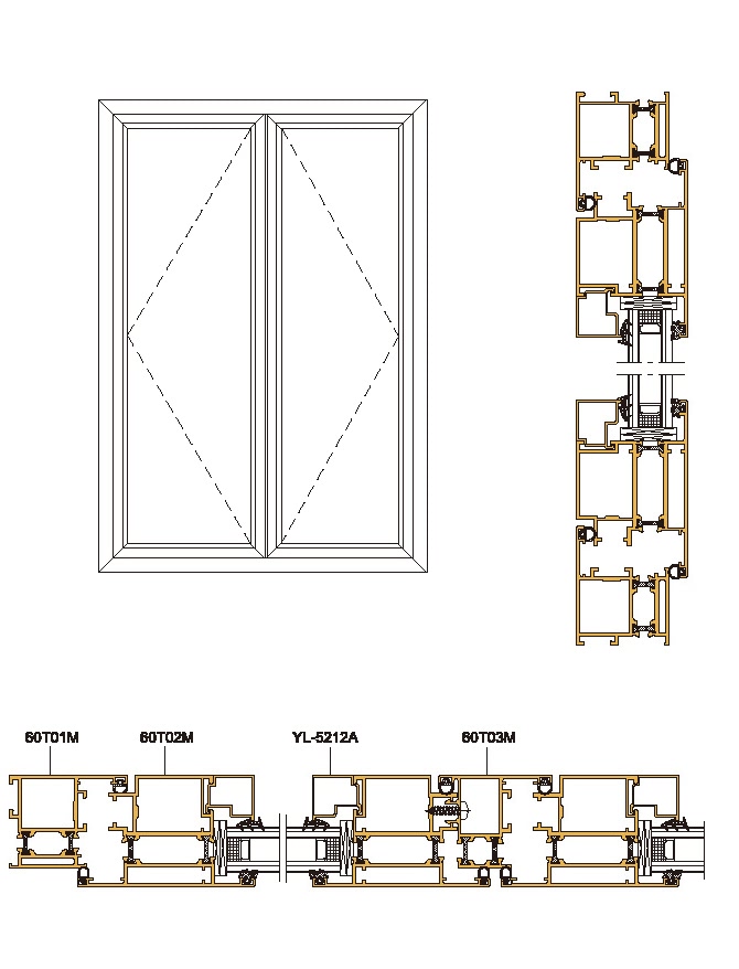 60 Structural Drawing of Insulating Exterior Side-hung Window